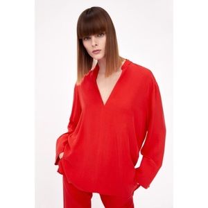 Zara Flowy Slit Blouse